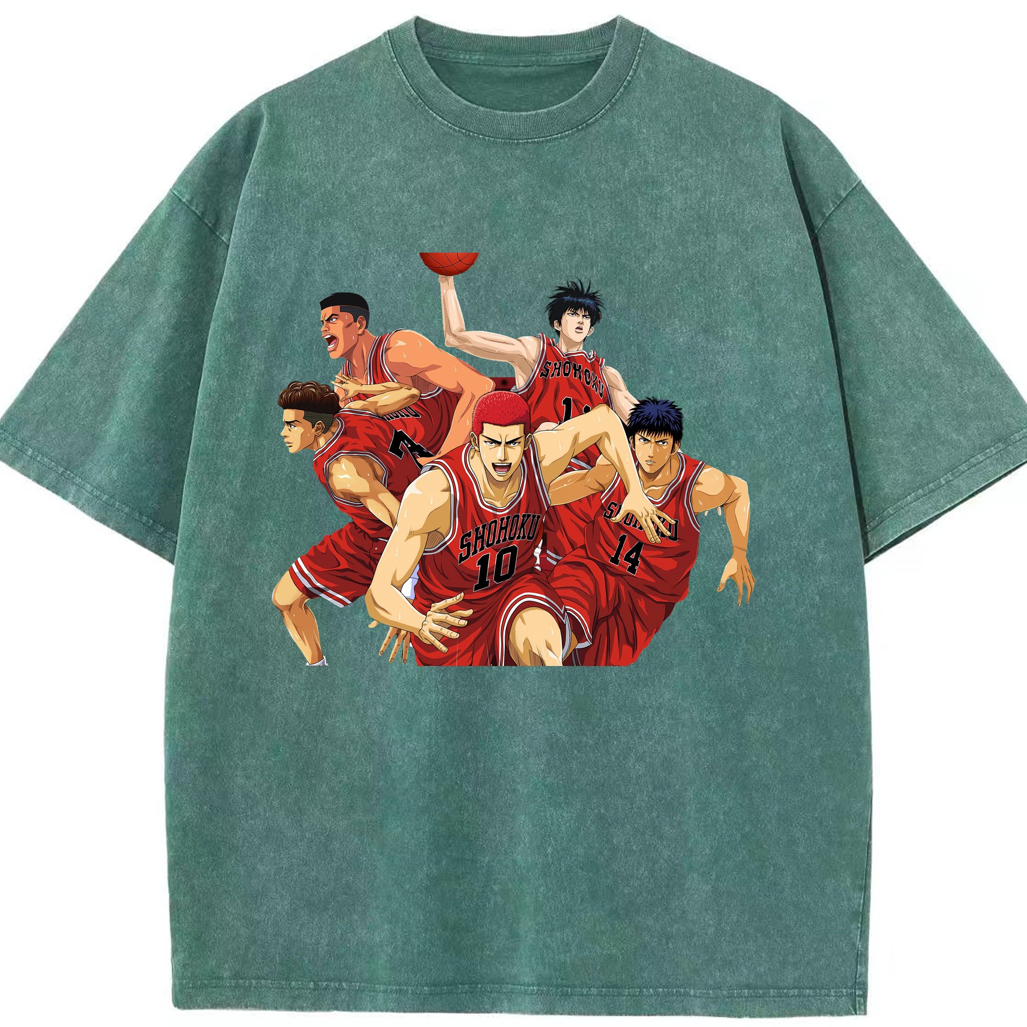 （画像用） SLAM DUNK／スラムダンク 綿100% ヴィンテージ風 半袖Tシャツ（フロントプリント）